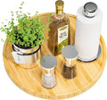 Lazy Susan for Table, 12 Inch Non-Skid Bamboo Turntable Organizer | Salt Pepper Spices and Olive Oil Next to Stove, Wooden Lazy Susan Organizer for Kitchen Countertop Organizer by VeyFey