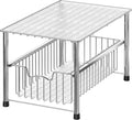 Simple Houseware Chrome Metal Stackable Storage Rack, 16.75 in L x 10.8 in W x 10.25 in H | Free Standing Organizer Drawer, Kitchen/Pantry/Cabinet/Counter by SimpleHouseware