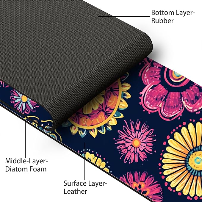Bimkole 2 PCS Faucet Absorbent Mat, Kitchen Faucet Sink Splash Guard Wraparound Cloth Pads Drip Catcher for Sink Faucet for Kitchen Bathroom Faucet, Colorful Faucet Mat, 15 x 4 Inch Flower A6 - Image 3
