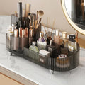 Booklov Rotating Makeup Organizer for Vanity Countertop, Smoke | Clear Acrylic Cosmetic Display Case, Large Beauty Brush Holder for Bathroom Counter, Skincare Lipsticks Storage by Booklov