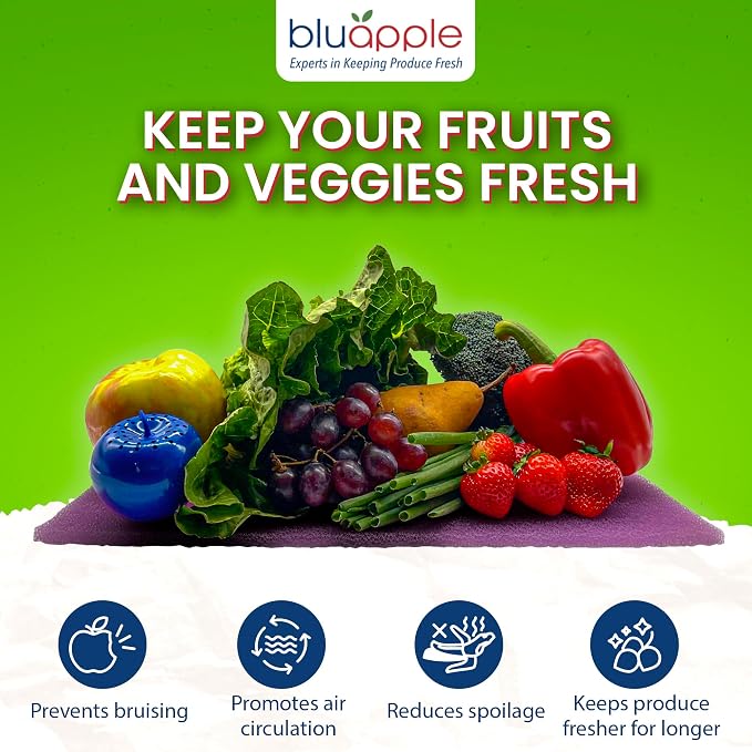 Bluapple FreshMats, Refrigerator Liner, Fridge Drawer Mats, Crisper Life Extender Liner Keeps Produce Fresh Longer, Anti-Bruising, Helps Air Circulation, Washable & Reusable (4-Mats, 12x15, Lavender) - Image 2