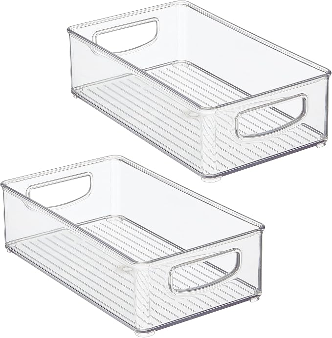 iDesign Stackable Pantry Bin with Handles, Set of 2, Clear | Kitchen Storage, Made in USA - Image 9