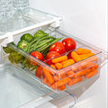 BINO | Pull-out Fridge Organizer | THE HANGER COLLECTION | Fridge Drawer Organizer with 2 Dividers | Clear Pantry Drawer Organizers | Shelf Holder Storage Drawers for Fruits, Veggies & Drinks by BINO