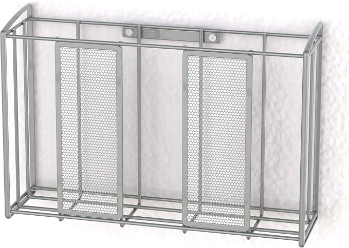 Simple Houseware Over Cabinet Door Mesh Organizer, Silver | 12.5" W x 3.75" D x 18" H - Image 5