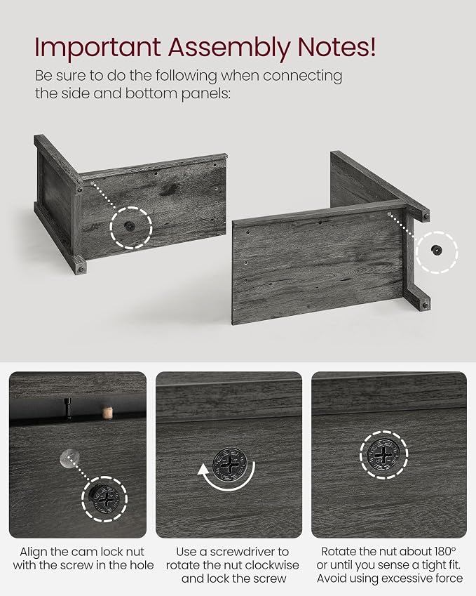 VASAGLE Buffet Cabinet, Coffee Bar, Adjustable Shelf | Sideboard Storage with Cable Hole, Antique Charcoal, LIRY Collection ULSC381T04 - Image 9