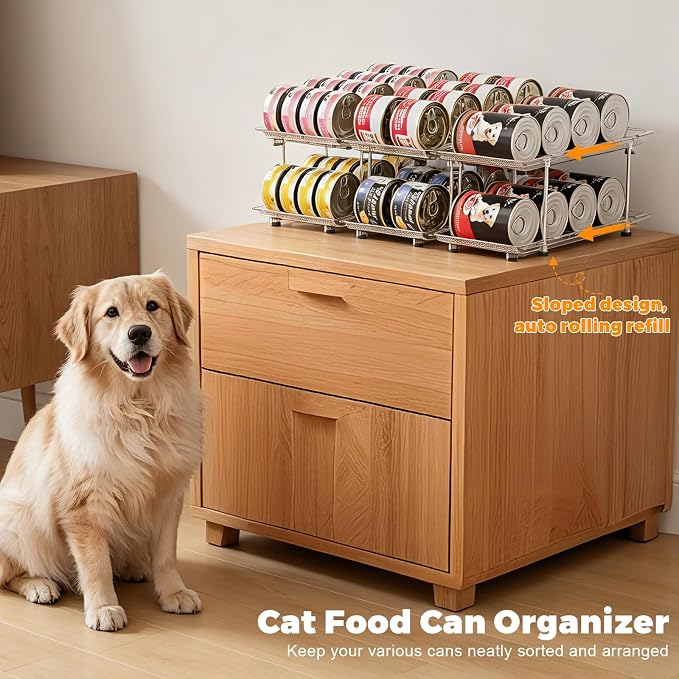 Cat Food Can Organizer, 2 Tier Adjustable Clear Can Rack - Image 6