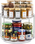 2 Tier Non-Skid Acrylic Lazy Susan Turntable Organizer - Rotating Spice Rack - Spinning Organization Tray for Kitchen, Pantry, Countertop, Closet, Bathroom, Vanity, Medicine Cabinet Organizing, 12'' by MakeLifeBetterEasier