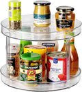Amolliar 2 Tier 11" Lazy Susan, Rotating Turntable Organizer for Cabinet, Kitchen, Fridge, Countertop, Bathroom, Pantry Organizer Storage, Spice Spinner Rack for Condiment, Snack, Under Sink Organizer by Amolliar