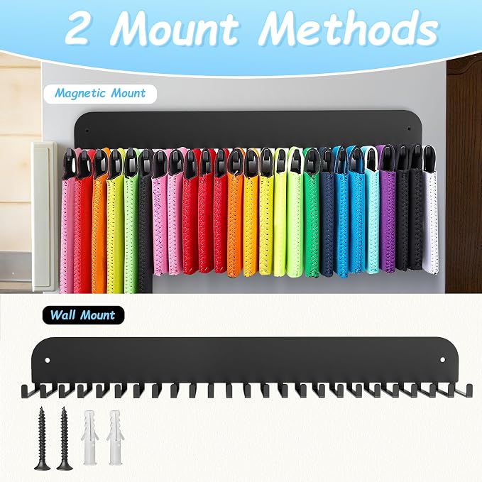 RESOVO 2 Pack Can Cooler Sleeves Holder Magnetic for Fridge, Beer Sleeves Dispenser Organizer for Storage w/ 25 Hooks, with Screws for Wall Mounted, for Holidays Wedding Party - Image 2