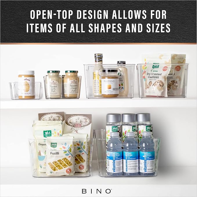 BINO | Plastic Organizer Bins, X-Large - 4 Pack | The SOHO Collection | Multi-Use Organizer Bins | Pantry & Freezer Bin | Plastic Storage Containers | Bin for Home & Kitchen Org - Image 4