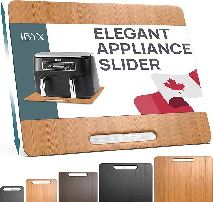 Ibyx Appliance Slider, Sliding Tray for Coffee Maker, 16 x 13 in, Natural | For Coffee Maker & Heavy Kitchen Appliances, Easy Slide, Made of Premium Bamboo, Space-Saving Kitchen Organizer 40lb Capacity by Ibyx