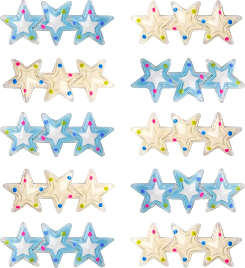 10 Pcs Blue&White Five-Pointed Star Refrigerator Magnets for Office, Kitchen, Locker Photos and Notes on Refrigerators Storage Cabinets and Whiteboards by Unknown