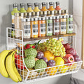 Magnetic Shelf for Fridge with Wood Lid, Fruit Potato and Onion Storage Bins, Pantry Organizers and Storage, Strong Magnetic Spice Rack for Refrigerator, Kitchen Counter and Laundry Room (X-Large) by Unknown
