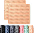 CAKETIME 2 Pack Silicone Dish Drying Mat for Kitchen Counter Place mats Cooking Accessories Drainers Rack Under Sink Protector Home Household Items Extra Large 18"x16" Beige by CAKETIME