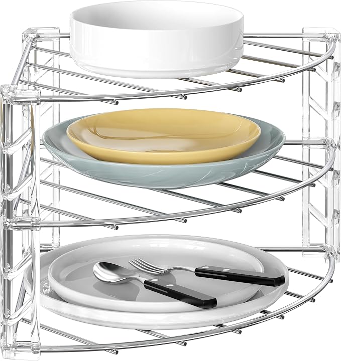 Deco Brothers 3-Tier Counter and Cabinet Corner Shelf Organizer, Chrome by DecoBrothers