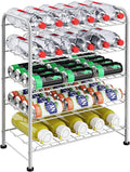 Water Bottle Holder Organizer 5 Tier Water Bottle Storage Rack, Freestanding Floor Beverage Soda Can Dispenser Organizer Rack for Pantry, Kitchen Countertop, Cabinet, Office, Hold 30 Bottles, Silver by OYEAL