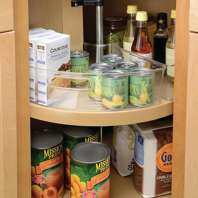 iDesign Clear Plastic 1/4 Wedge Bin, 4-Pack | Corner Lazy Susan Cabinet, Kitchen Cabinet Organizer - Image 7