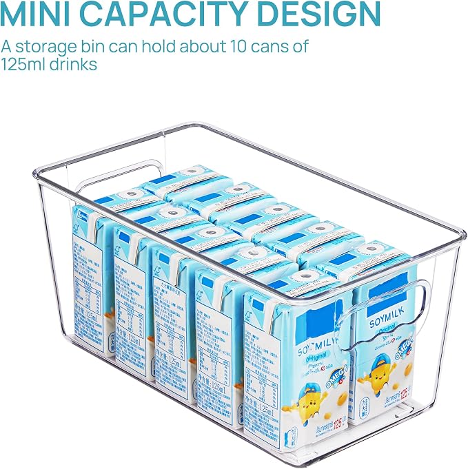 Vtopmart 12 Pack Clear Storage Bins, Pantry Storage Bins with Handle, Small - Image 4