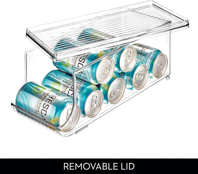 iDesign Soda Can Organizer with Lid, Set of 4, Clear | For Pantry or Refrigerator, Made in USA - Image 5