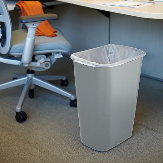 Rubbermaid Commercial Products Deskside Wastebasket/Trash Can, 10.25-Gallon/41-Quart, Gray, Plastic, Garbage Can for Home/Office, Fits Under Desk/Sink/Cabinet - Image 6
