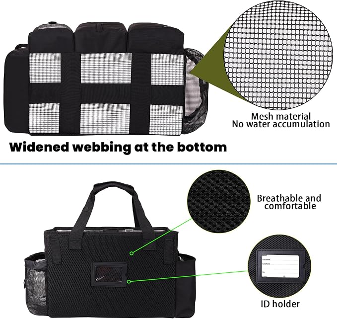 Large Cleaning Caddy Bag Built-in hard plastic sheet Aluminum foil lining | Waterproof nylon, aluminum foil lining, detachable dividers, dual straps for housekeepers - Image 6
