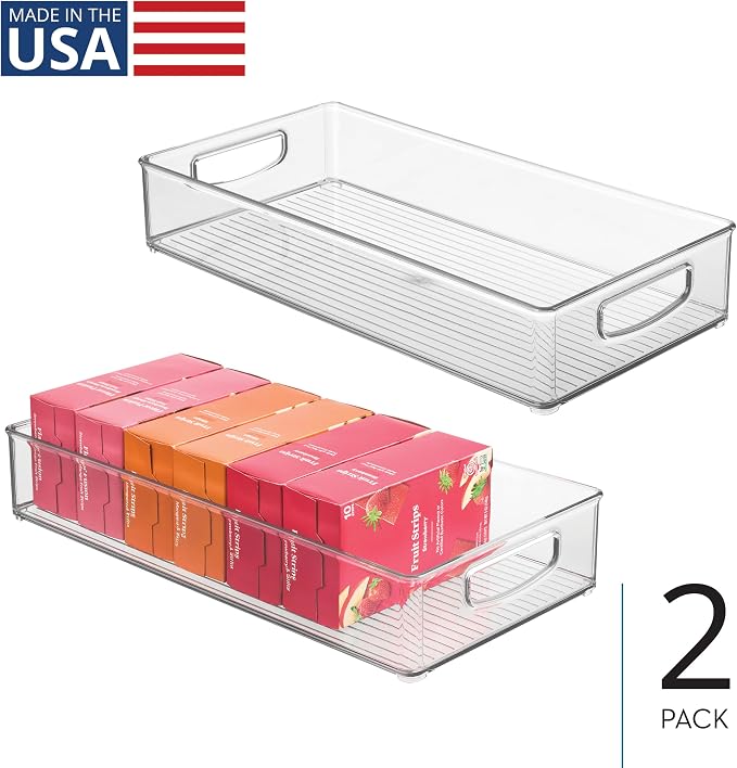 iDesign Stackable Clear Plastic Extra Long Pantry Organizers and Cabinet Storage Bins for Kitchen, 4-Pack - Image 2