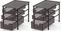 Simple Houseware Stackable 3 Tier Sliding Basket Organizer Drawer, Bronze (Pack of 2) by SimpleHouseware