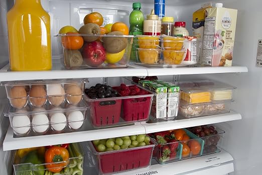Kitchen Spaces Twin Colander Food Storage Container, Strainer and Fridge Organizer Bin for Fruits and Veggies, Stackable, BPA-Free - Image 7