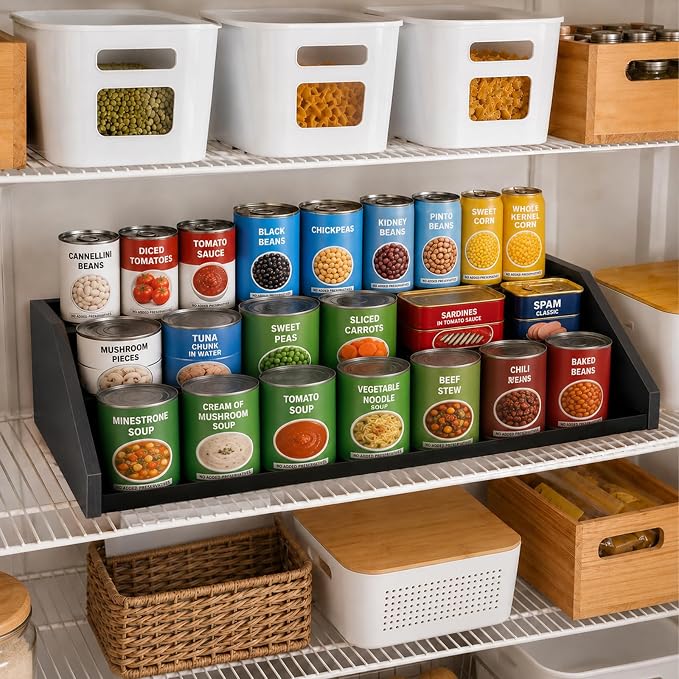 3-Tier Expandable Spice Rack Organizer, 12.8-22.6 in, Black | Adjustable, Countertop Stepped wood & iron Seasoning Organizer, Shelf for kitchen Cabinet Pantry Jars Bottles Syrup - Image 5