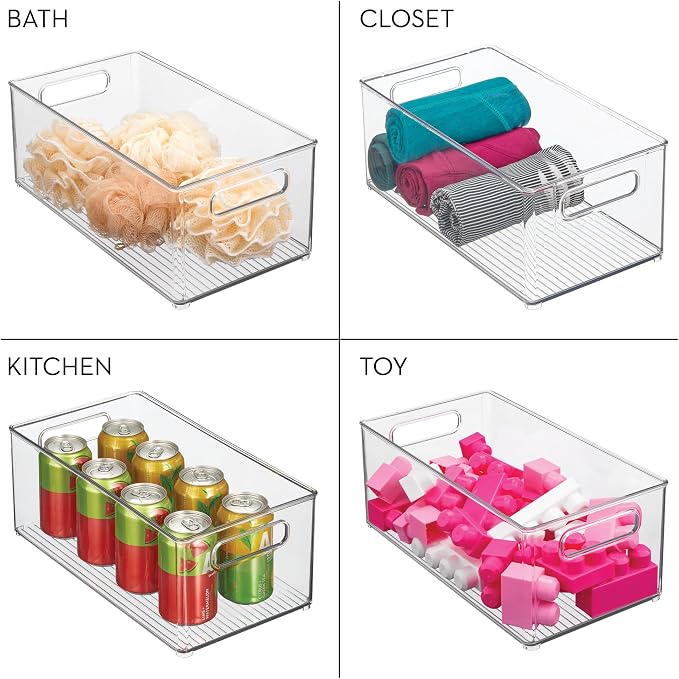 iDesign Stackable Fridge Bin, Set of 2, Clear | Kitchen Storage Bin, For Pantry, Cabinets, or Fridge - Image 7