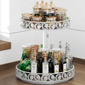 2 Tier Lazy Susan Organizer Turntable, 12 Inch, White | Adjustable, Easy Assembly & Cleaning, Two Tier Rotating Lazy Susan Spice Rack, For Cabinet Dining Table Kitchen Countertop by HISKIWUU