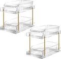 LAREKUN2pack 2-Tier Organizer & Storage Unit Stackable Bathroom Cabinet Organizer Pull-Out Kitchen Pantry Organizer & Storage System Suitable for Countertops, Pantries, Kitchens, Bathrooms by LAREKUN