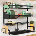 Kitsure Adjustable Over The Sink Dish Drying Rack, 31.5" -39.4" x 30.3" | Sink Drying Rack for Kitchen Sink, Dish Rack Over Sink with Cutlery & Utensil Holders, Kitchen Storage, Black by Kitsure