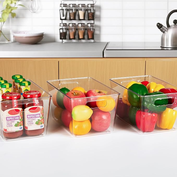 YIHONG Clear Pantry Storage Organizer Bins, 10 Pack Plastic Food Storage Bins with Handle for Kitchen,Refrigerator, Freezer,Cabinet Organization and Storage | Plastic Bins, Pantry Storage Containers for Kitchen, Freezer, Cabinet, Closet, Bathroom, Unde... - Image 8