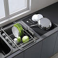 JASIWAY in Sink Dish Drying Rack with Mat, Cups and Utensil Holder | Use Over the Sink or Counter, Stainless Steel Expandable Dish Drainer for Small Kitchen, Space Saving, Fast Drain, Rustproof by JASIWAY