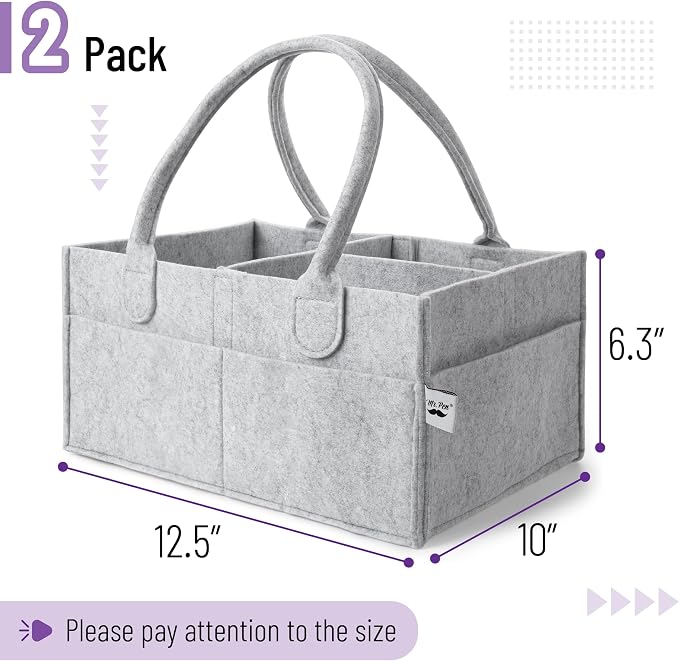 Mr. Pen- Baby Diaper Caddy Organizer, 2 Pack, Gray | Nursery Storage Bin and Car Organizer for Diapers and Baby Wipes - Image 2