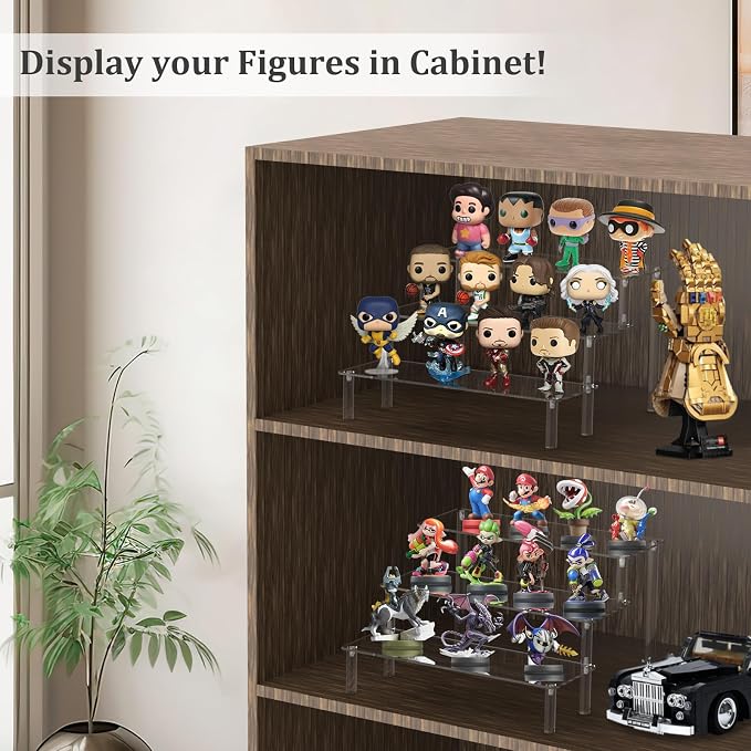 AZEAM Acrylic Display Riser, Clear Perfume Organizer, 3 Tier Cupcake Stand | Acrylic Shelves for Amiibo Funko POP Figures, Shelf Risers for Makeup and Cosmetic, Riser Stand for Vendor Collector, 1 Pack - Image 4