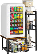Mini Fridge Stand with Storage, Small Refrigerator Stand with Drawer | Coffee Bar with Mini Fridge Space, Wine Cabinet, Kitchen Storage for Dorm, Living Room, Office 18.9" D×18.7" W×36.2" by Yuyetuyo