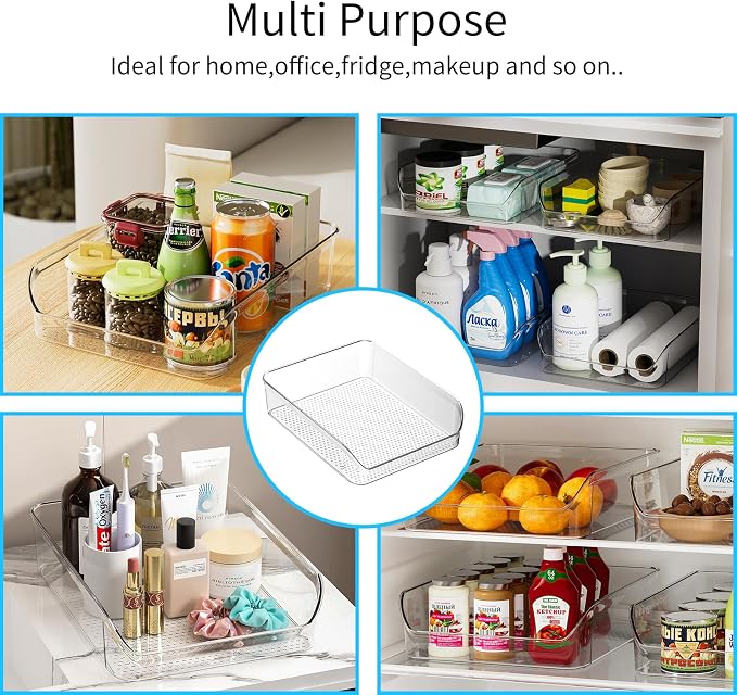 2 Pack Water Bottle Organizer Refrigerator Organizer Bins and Clear Storage Bins for Fridge, Freezer, Cabinet, Cupboard, Pantry Shelf, BPA-Free - Image 9