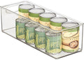 iDesign Plastic Stackable Pantry Bin with Handles, Clear | For Cabinets or Fridge, Made in USA by iDesign