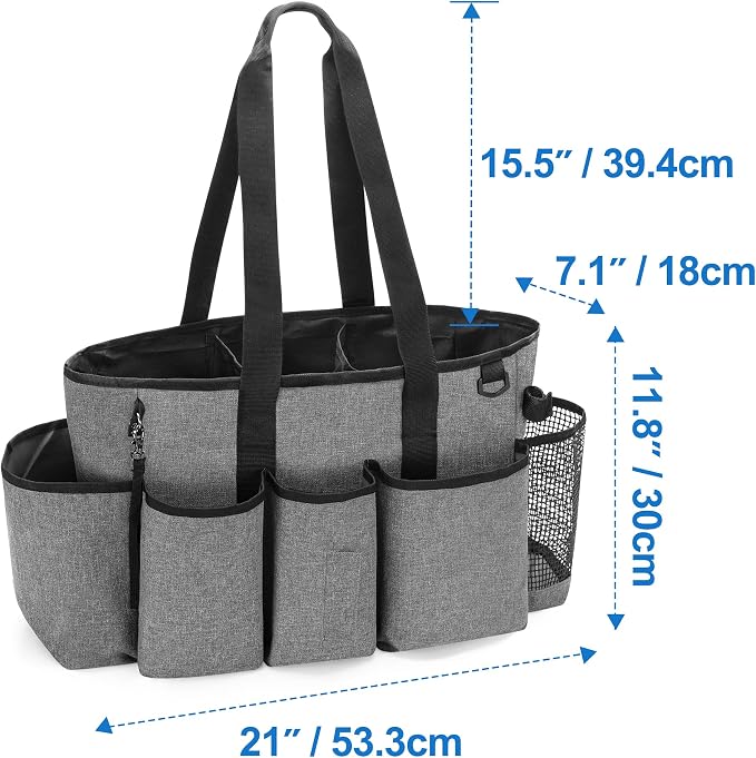 LoDrid Professional Cleaning Tote Caddy for Cleaning Supply, Gray | Cleaning Bag Organizer with Dividers and Handle Strap for Housekeepers Work, Bag Only - Image 7