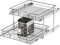 2-Tier Pull Out Cabinet Organizer (23" W x 22" D) | Soft Close Cabinet Slide Out Shelves, Heavy Duty Slide Out Drawers with Shelf Liner for Kitchen Cabinets, Pantry, Bathroom by livethewayyoulike