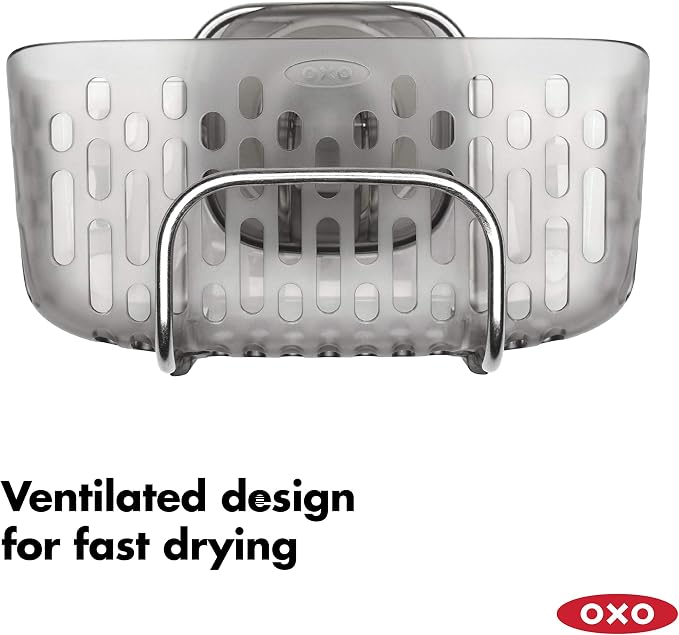 OXO Good Grips Stronghold Suction Sinkware Organizer, Sponge Holder | Sink Caddy, Suctions To Inside of Sink, Holds Sponges and Dish Cleaning Tools, Ideal for Keeping Counters Neat - Image 5