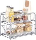 SONGMICS 2-Tier Pull Out Cabinet Organizers, Under Sink Organizer, Bathroom Organizer and Storage, Sliding Basket Drawers, Stackable for Kitchen, Bathroom, Metallic Silver UKCS017E01 | Gondola Shelving for Kitchen and Bathroom, Silver, PATALLA Collecti... by Unknown