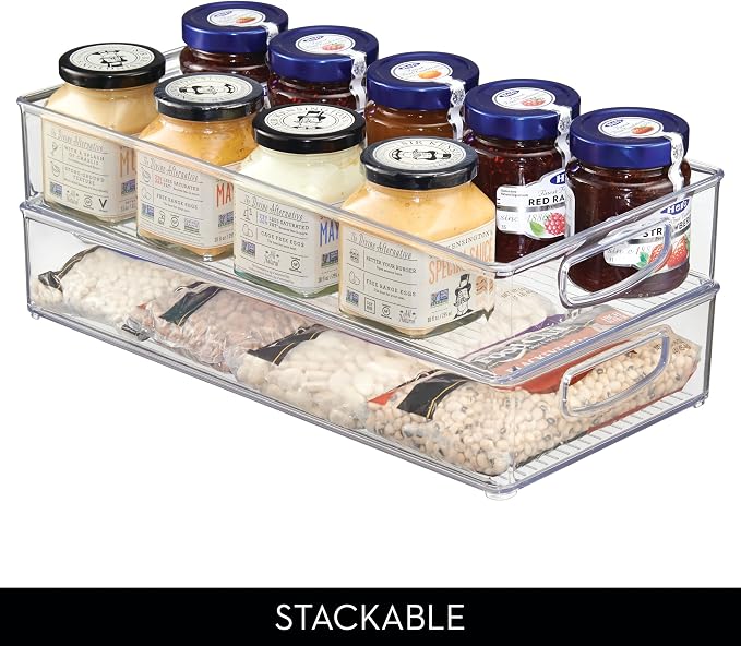 iDesign Stackable Clear Plastic Extra Long Pantry Organizers | Cabinet Storage Bins, For Kitchen - Image 5