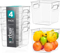 Sorbus Small Clear Plastic Storage Bins for Shelves, Clothes, with Handle - Clear Storage Bins, Drawer, Shelf, Closet, Pantry, Fridge, Freezer Organizer Bins, Closet Organizers and Storage (4 pack) by Sorbus