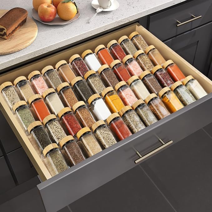 Spice Drawer Organizer 4 Tier, Acrylic Seasoning Organizer Rack, Large | Clear Spice Rack Tray, Kitchen Seasoning Jars Drawers Insert (Jars Not Included/ Expandable From 13" to 26") - Image 5