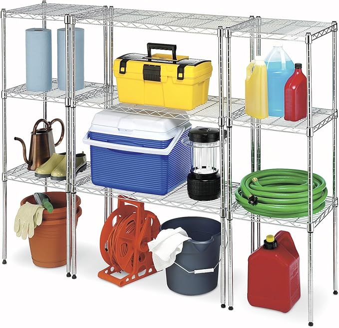 Whitmor 1 Tier Shelving Units, Wire Rack Storage Organizer, 30" L x 14" W x 15" H, Chrome - Image 4