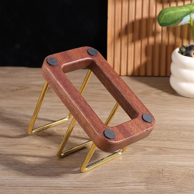 2Pcs Chopping Board Rack with Wood Base, Multi Layer Lid Holder Baking Pan Storage Organizer for Kitchen Cabinet, Durable Stainless Steel & Solid Wood Construction - Image 3