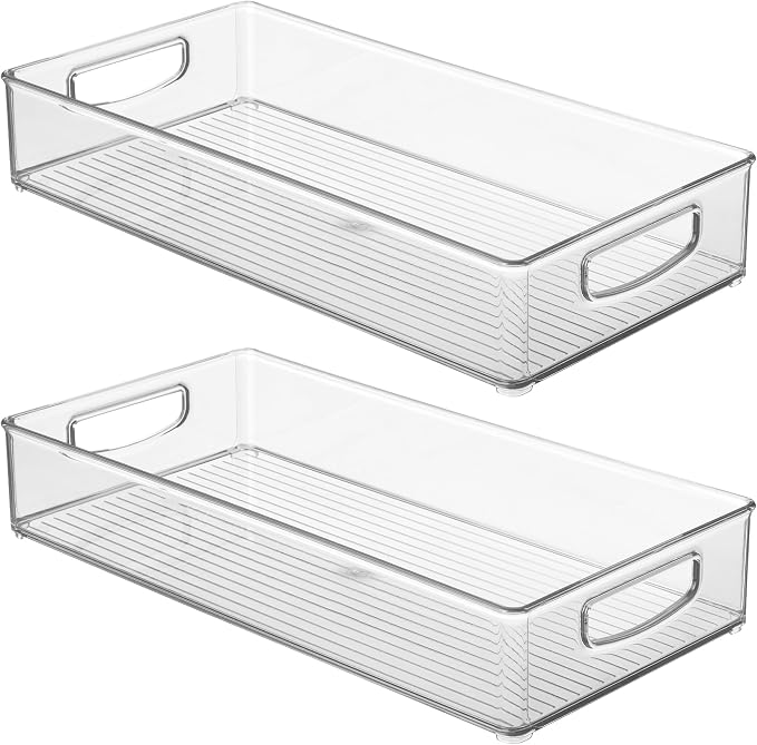 iDesign Stackable Clear Plastic Extra Long Pantry Organizers and Cabinet Storage Bins for Kitchen, 4-Pack - Image 9